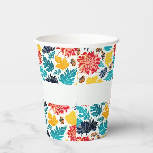 Natuurlijke Blauw Geel Waterverf Zonnebloemen Brui Papieren Bekers (Rechts)