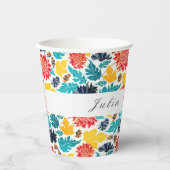 Natuurlijke Blauw Geel Waterverf Zonnebloemen Brui Papieren Bekers (Voorkant)