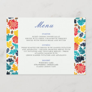 Natuurlijke Blauwe Gele Aquarel Zonnebloemen Bruil Menu