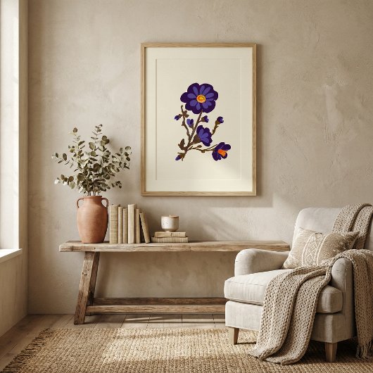 Natuurlijke bloem botanische illustratie poster