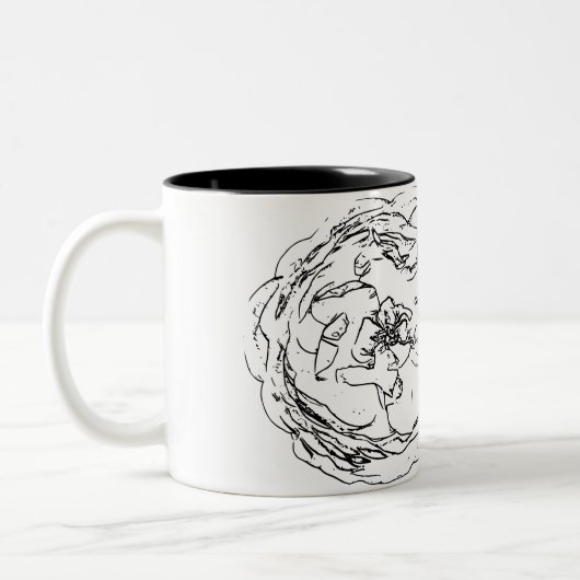 natuurlijke bloem tweekleurige koffiemok (Links)