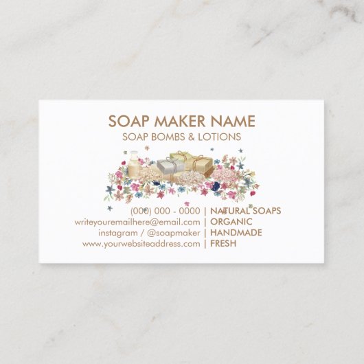 Natuurlijke Bloem Zeep Visitekaartje (Achterkant)