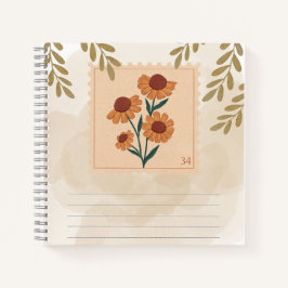 Natuurlijke  bloemen Stamp lovers Chic design Notitieboek