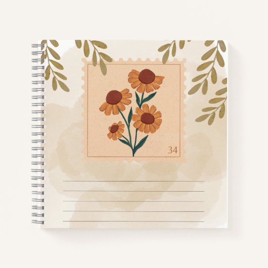 Natuurlijke  bloemen Stamp lovers Chic design Notitieboek (Voorkant)