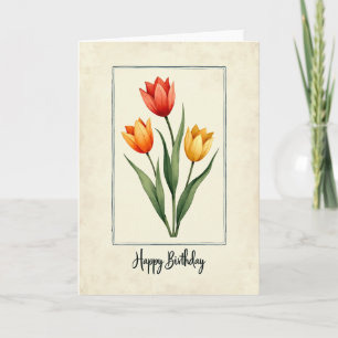 Natuurlijke Bloemen Verjaardagskaart Kaart