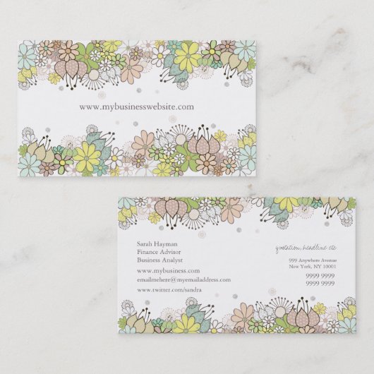 Natuurlijke bloesems Elegant Custom Visitekaartje (Voorkant / Achterkant)