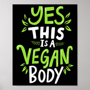 Natuurlijke bodybuilding vegan fitness poster