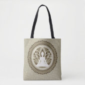 Natuurlijke Boeddha Mandala Meditatie Lotus Bloem Tote Bag (Voorkant)
