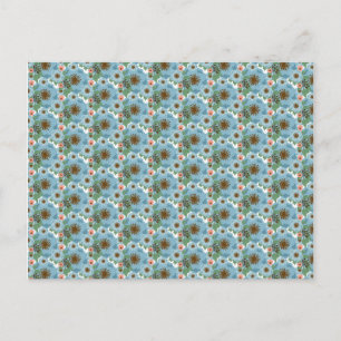 Natuurlijke Boheemse Roze Blauwe Bloemen Groene Bl Briefkaart