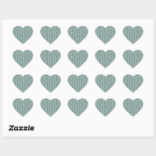 Natuurlijke Boheemse Roze Blauwe Bloemen Groene Bl Hart Sticker