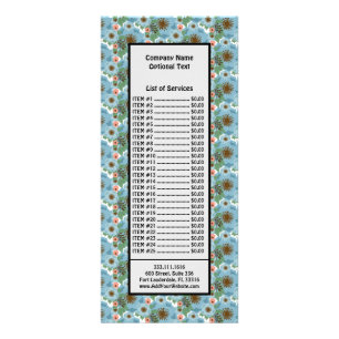 Natuurlijke Boheemse Roze Blauwe Bloemen Groene Bl Reclamekaart