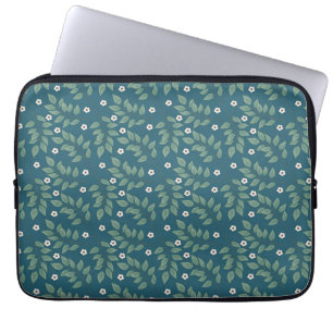 Natuurlijke Boheemse Witte Bloemen Bladeren Takken Laptop Sleeve