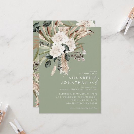 Natuurlijke bohemiene botanische moderne elegante  (Voorkant / Achterkant in situ)