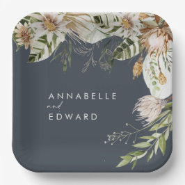 Natuurlijke bohemiene botanische moderne elegante  papieren bordje