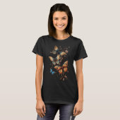 Natuurlijke Boho Butterfly Pattern, Monarch Butter T-shirt (Voorkant volledig)