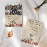 Natuurlijke Boho Cottcore Floral Enchanted Wedding Kaart<br><div class="desc">Wilt u een griezelige, unieke trouwuitnodiging die je evenement onderscheidt van alle anderen? Kijk niet verder dan de boho cottagekern die huwelijksuitnodigingen heeft gechanteerd! Deze uitnodigingen zijn perfect voor een rustige, natuurlijke bruiloft. De bloemtuin die op deze uitnodigingen is afgebeeld, is een betoverende toevoeging aan elk trouwdecor. Bovendien zijn ze...</div>