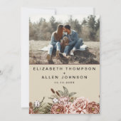 Natuurlijke Boho Cottcore Floral Enchanted Wedding Kaart (Achterkant)