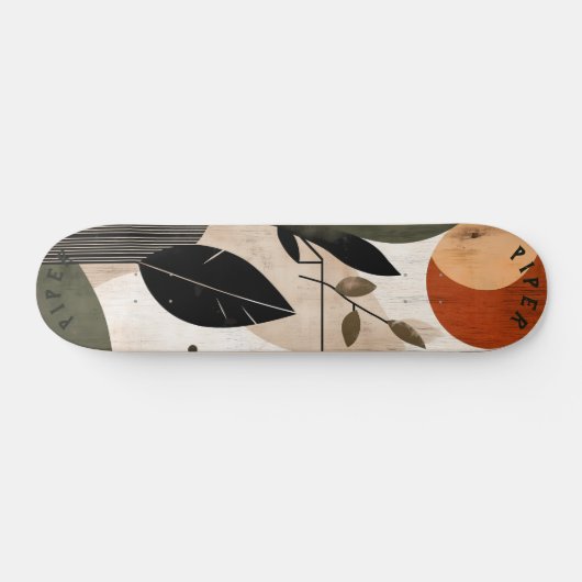 Natuurlijke Boho Minimalistische Skateboard - Eart (Horizontaal)