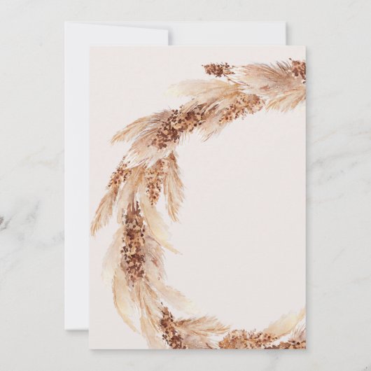 Natuurlijke boho pampas gras elegant bruiloft (Achterkant)