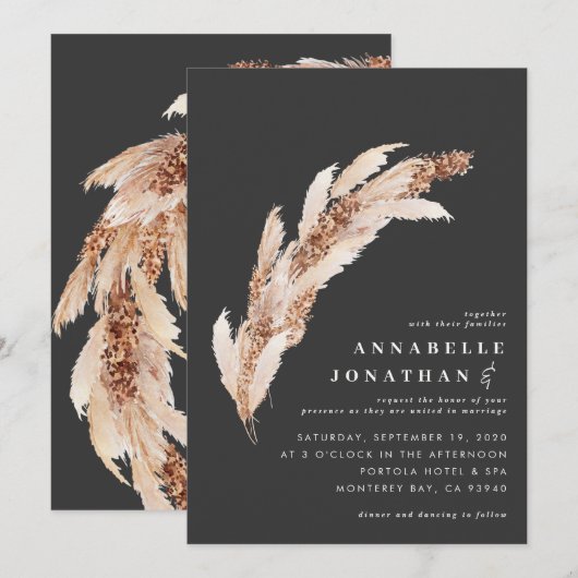 Natuurlijke boho zwarte pampas (Voorkant / Achterkant)