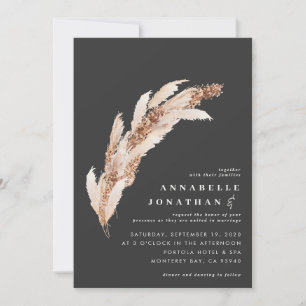 Natuurlijke boho zwarte pampas kaart