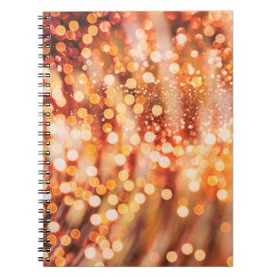 Natuurlijke bokeh- en felle gouden lichten notitieboek