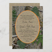 Natuurlijke bomen en bladeren bruiloft kaart (Voorkant / Achterkant)