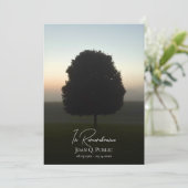 Natuurlijke boom bij de Sunrise Funeral Service Programmakaart (Staand voorkant)
