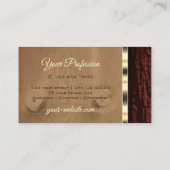 Natuurlijke boomschors Hout Graan met ovale goudgr Visitekaartje (Achterkant)