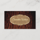 Natuurlijke boomschors Hout Graan met ovale goudgr Visitekaartje (Voorkant)