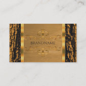 Natuurlijke boomschors Hout Graan Shimmery Border Visitekaartje (Voorkant)