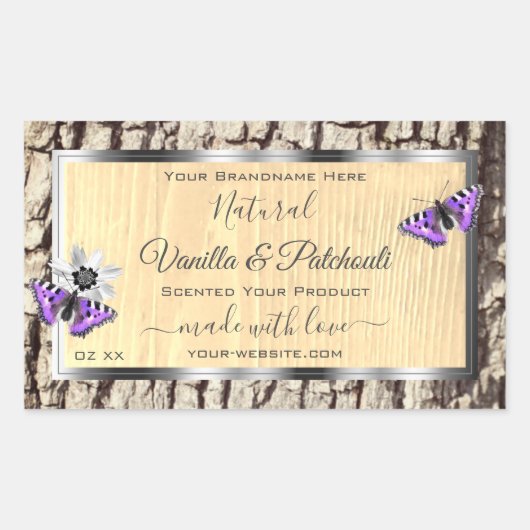 Natuurlijke boomschors met etiketten van houtkorre (Voorkant)