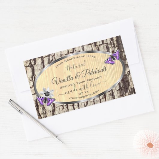 Natuurlijke boomschors met etiketten van houtkorre (Envelop)