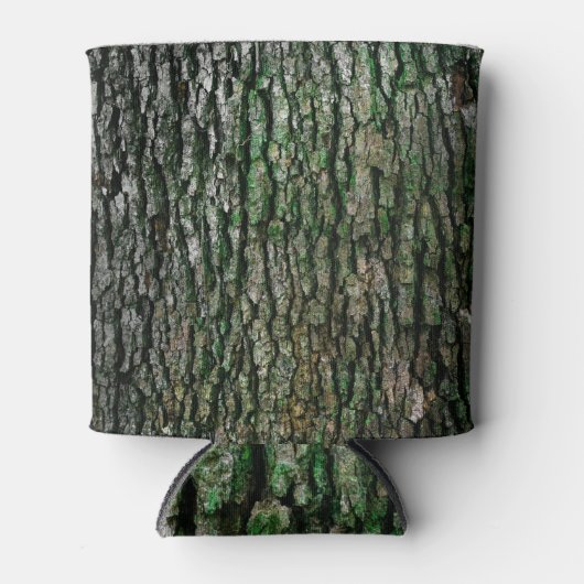 Natuurlijke boomschors textuur blikjeskoeler (Voorkant)