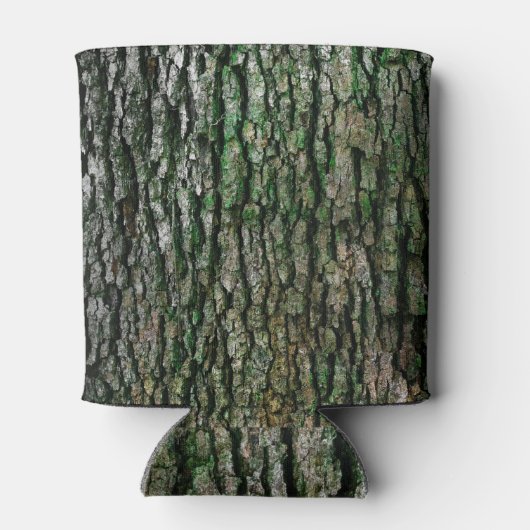 Natuurlijke boomschors textuur blikjeskoeler (Achterkant)