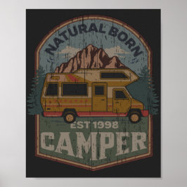 Natuurlijke born Camper-vintage, met T-Shi-problem Poster