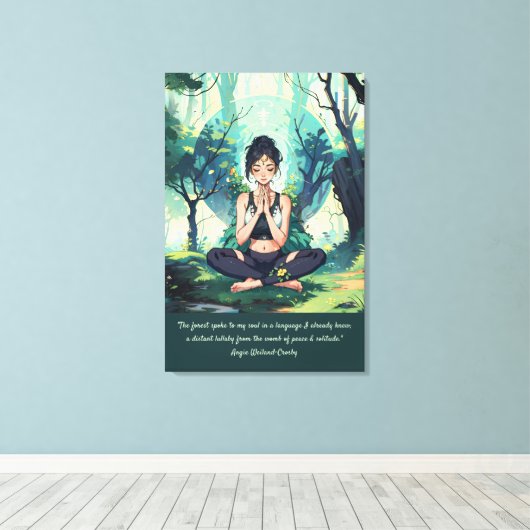 Natuurlijke Bosbeienmedailles Reiki Hoofdcitaten Canvas Afdruk (Insitu (Houten vloer))