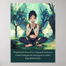 Natuurlijke Bosbeienmedailles Reiki Hoofdcitaten Poster