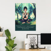 Natuurlijke Bosbeienmedailles Reiki Hoofdcitaten Poster (Thuiskantoor)