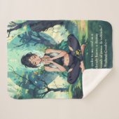 Natuurlijke Bosbeienmedailles Reiki Hoofdcitaten Sherpa Deken (Voorkant (horizontaal))