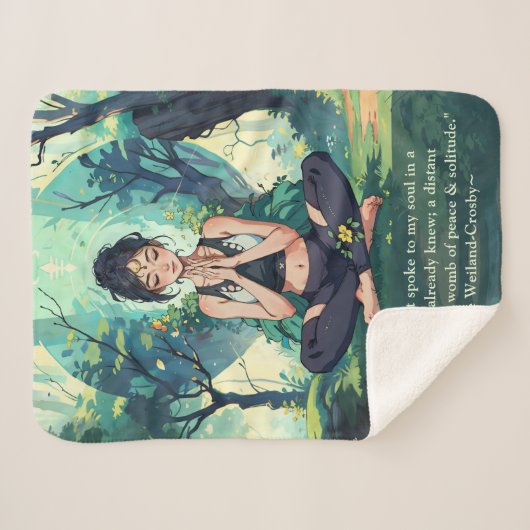 Natuurlijke Bosbeienmedailles Reiki Hoofdcitaten Sherpa Deken (Voorkant (horizontaal))