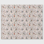 Natuurlijke bosdieren Waterverf Pattern Holiday Cadeaupapier (Vlak)