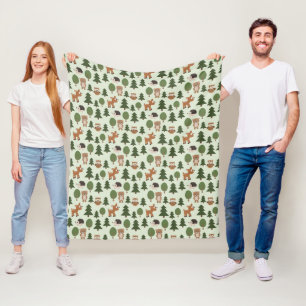 Natuurlijke bosvrienden baby dieren bomen fleece deken