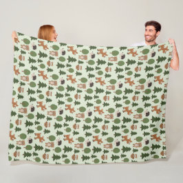 Natuurlijke bosvrienden baby dieren bomen fleece deken