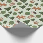 Natuurlijke bosvrienden cadeaupapier (Hoek)