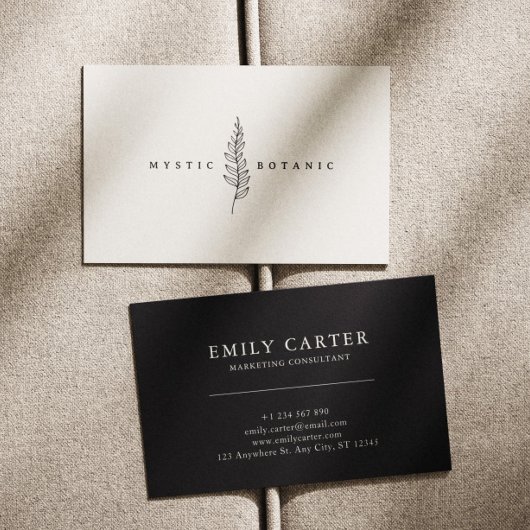 Natuurlijke Botanic Leaf Modern Visitekaartje
