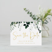 Natuurlijke botanica Bewaar de datum Folie Uitnodiging Briefkaart (Staand Voorkant)