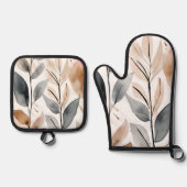 Natuurlijke Botanicals Boho Ovenwant & Pannenlap Set (Voorkant)