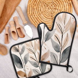 Natuurlijke Botanicals Boho Ovenwant & Pannenlap Set