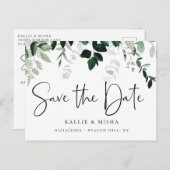 Natuurlijke Botanics Save the Date Aankondigingskaart (Voorkant / Achterkant)